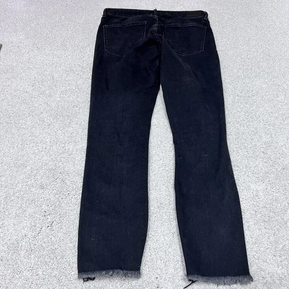 Abercrombie & Fitch Jeans Harper Low Rise Ankle Black Distressed Pockets Size 8 - Picture 10 of 11